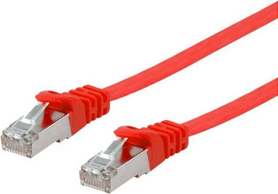 Kabllo rrjeti Equip Cat6a, 10m, flat, RJ-45, e kuqe