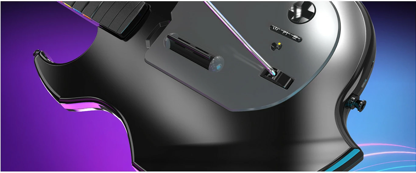 Kontroller kitarre PDP Riffmaster, wireless, për PC/PS4/PS5, 36h, e zezë/gri