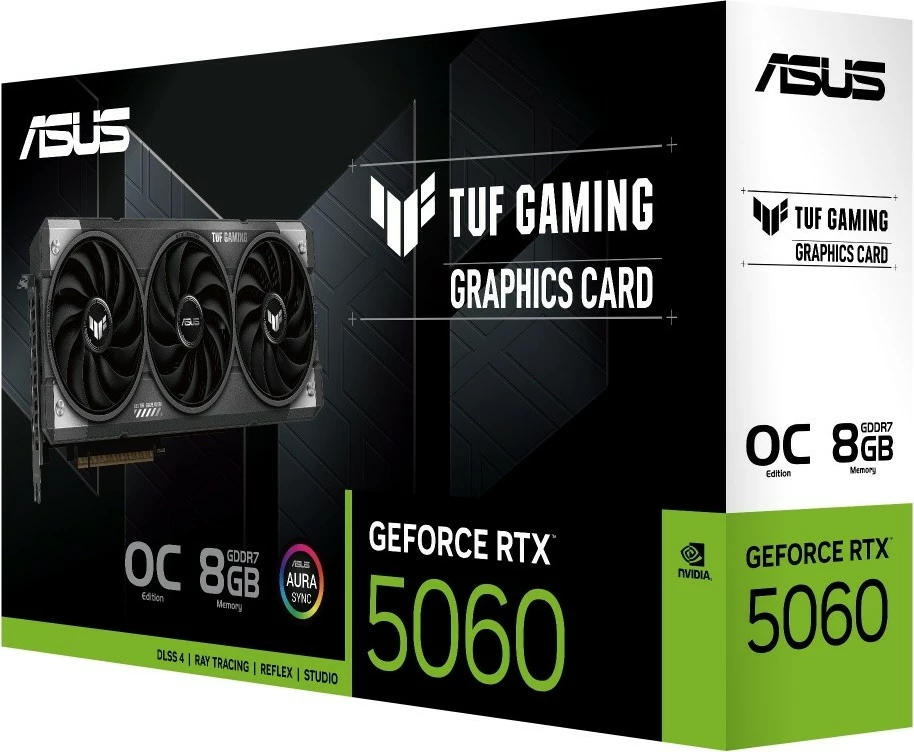 Kartë grafike, Asus, TUF-RTX5060-O8G-GAMING, GeForce RTX 5060 OC, 8GB GDDR7 128-bit, PCIe 5.0, HDMI/3xDP