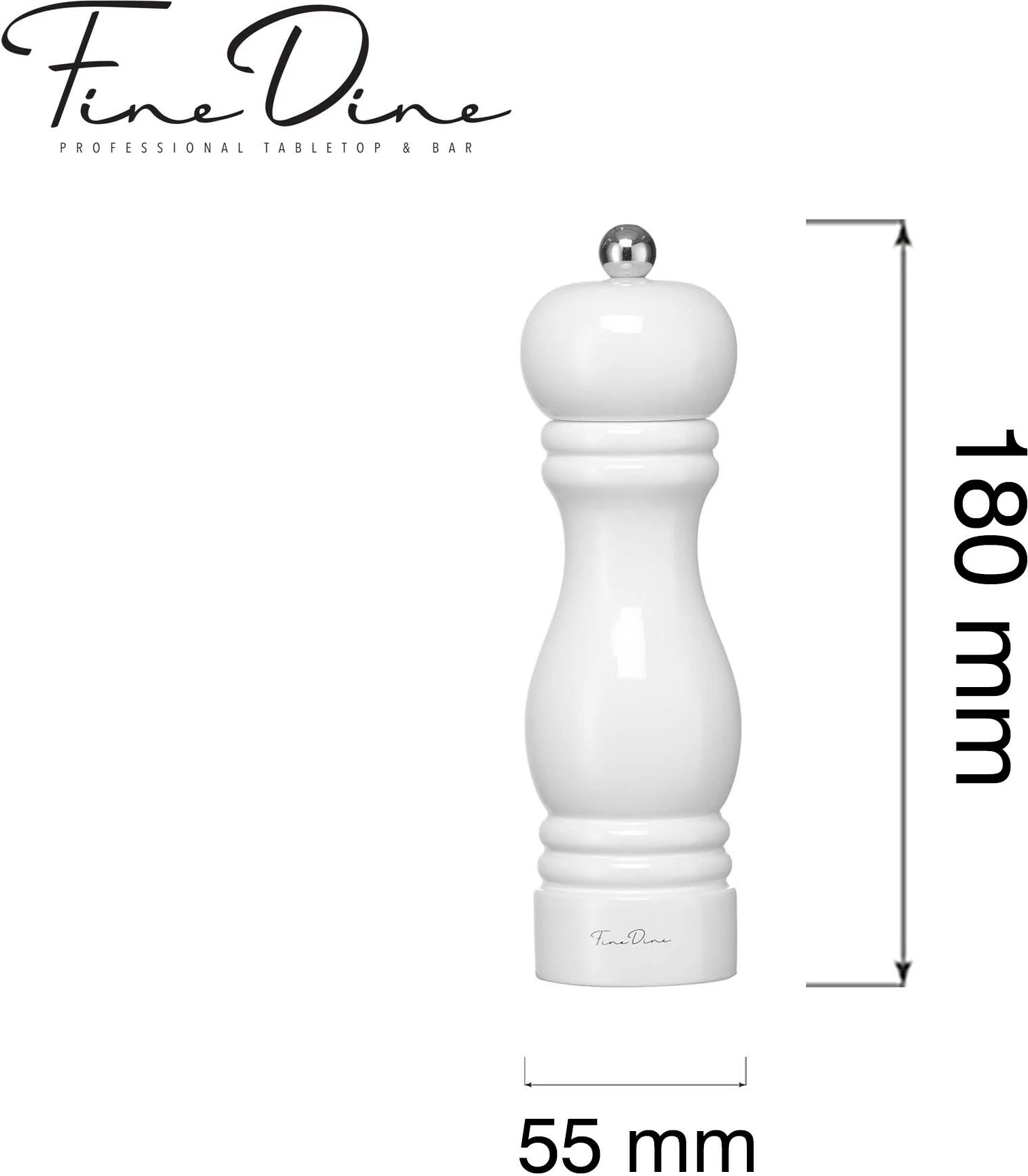 Mulli kripe Fine Dine Monolith 180 mm mekanizëm qeramik, 20 ml, i bardhë