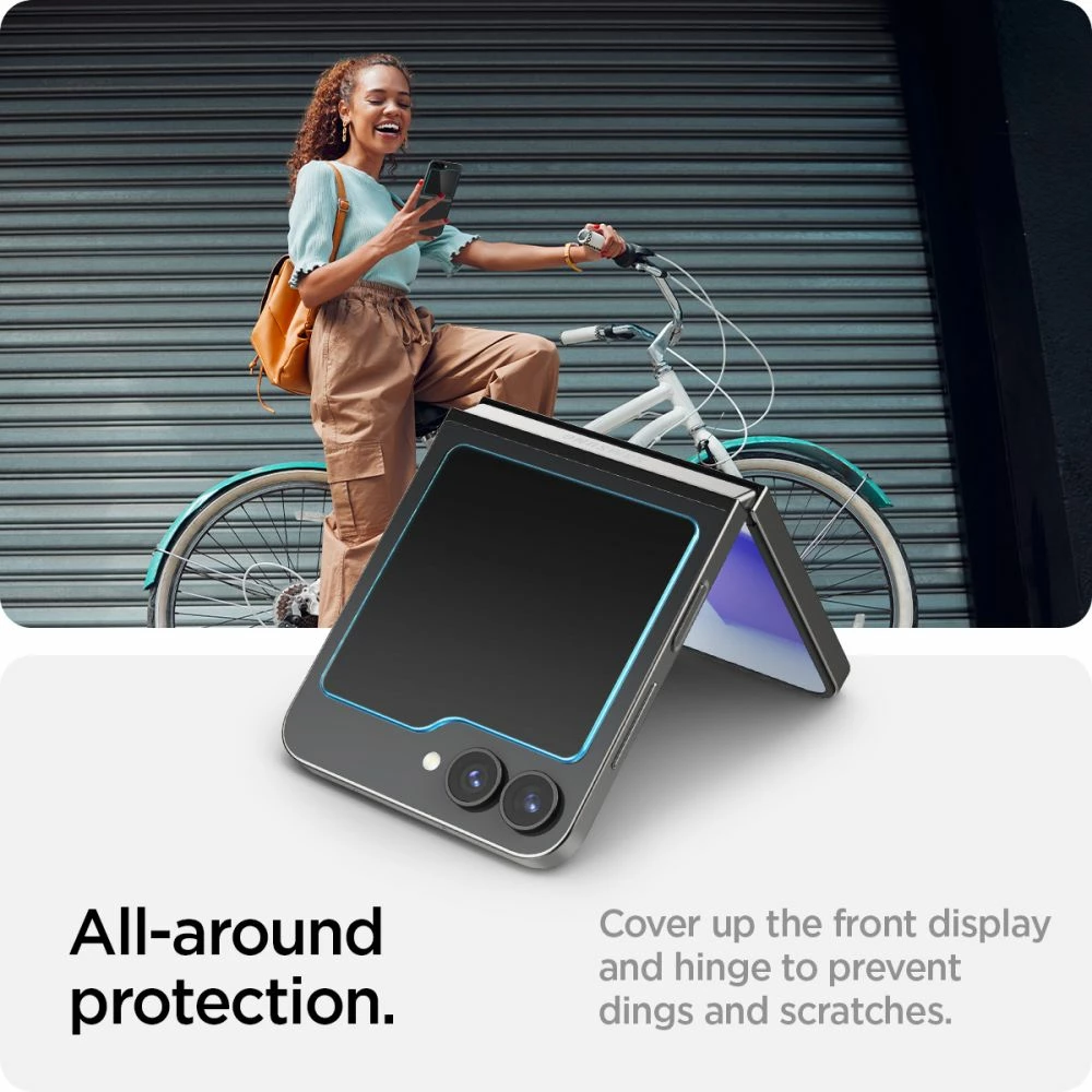 Xham i temperuar Spigen Glas.tR EZ Fit për Samsung Galaxy Z Flip 6, 2 copë