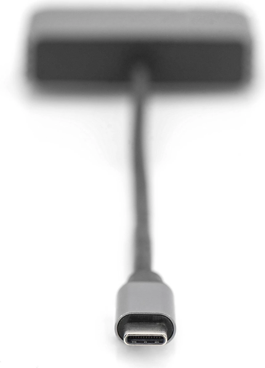 Adapter Digitus DP + VGA 20cm, 4K/30Hz, alumini, argjendtë