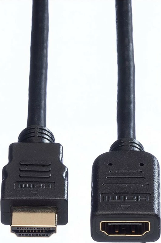 Kabllo HDMI VALUE High Speed me Ethernet, A mashkull-në-femër, 2 m, 4K@30Hz, e zezë