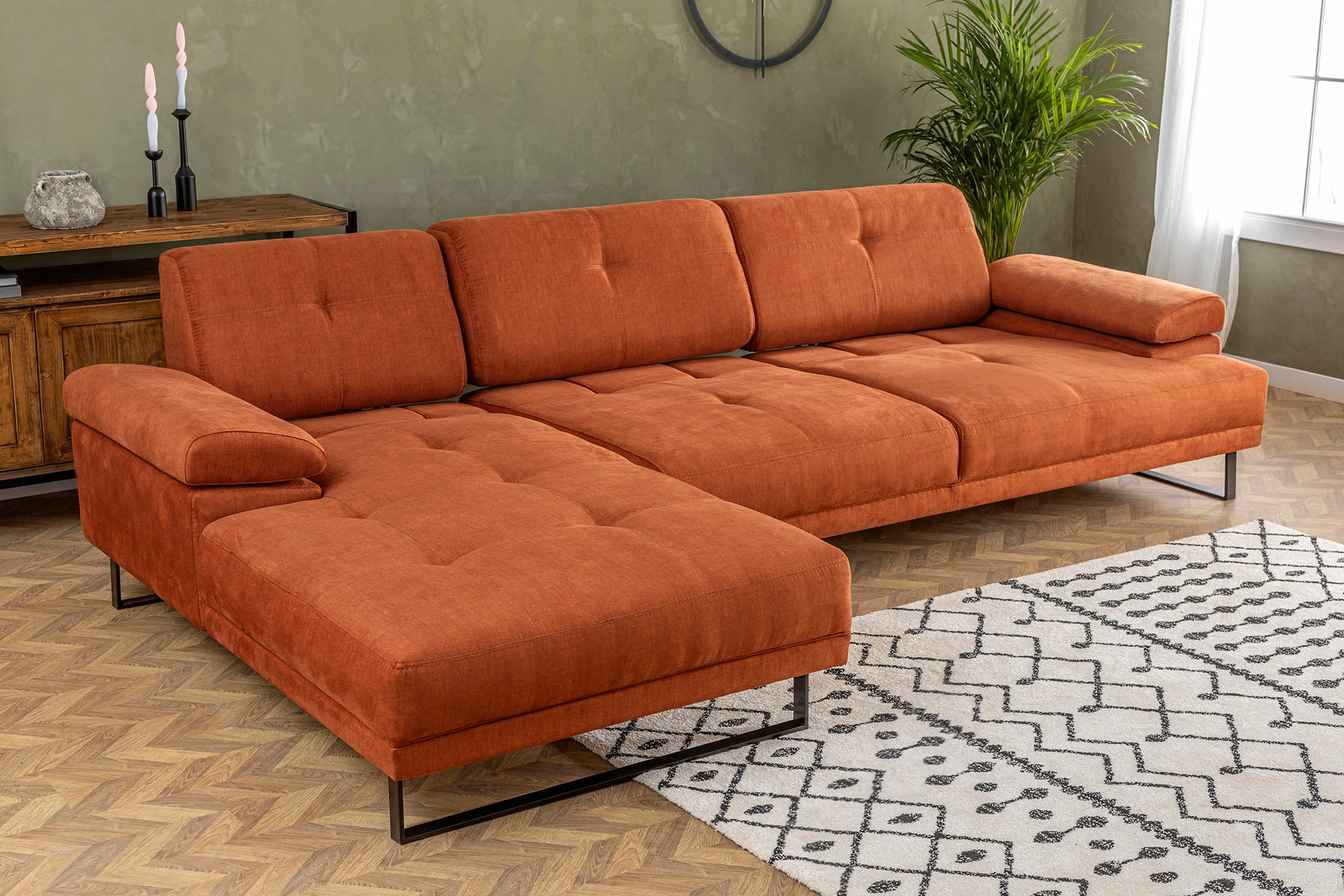 Këndare Atelier del Sofa Mustang, e madhe, kënd i majtë, portokalli