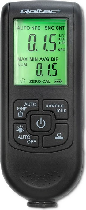 Matës trashësie boje Qoltec 50630 me ekran LCD, i zi