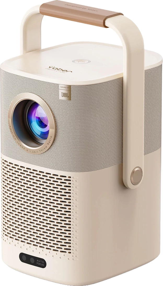 Projektor multimedia Yaber T2 Plus GTV 1080p Full HD 450 ANSI, Google TV, JBL Dolby Audio, me bateri, bezhë, në kuti
