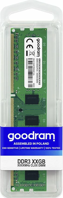 RAM Memorje GoodRam GR1600D364L11/8G DDR3 8GB 1600MHz CL11 DIMM, 1 modul, e gjelbër