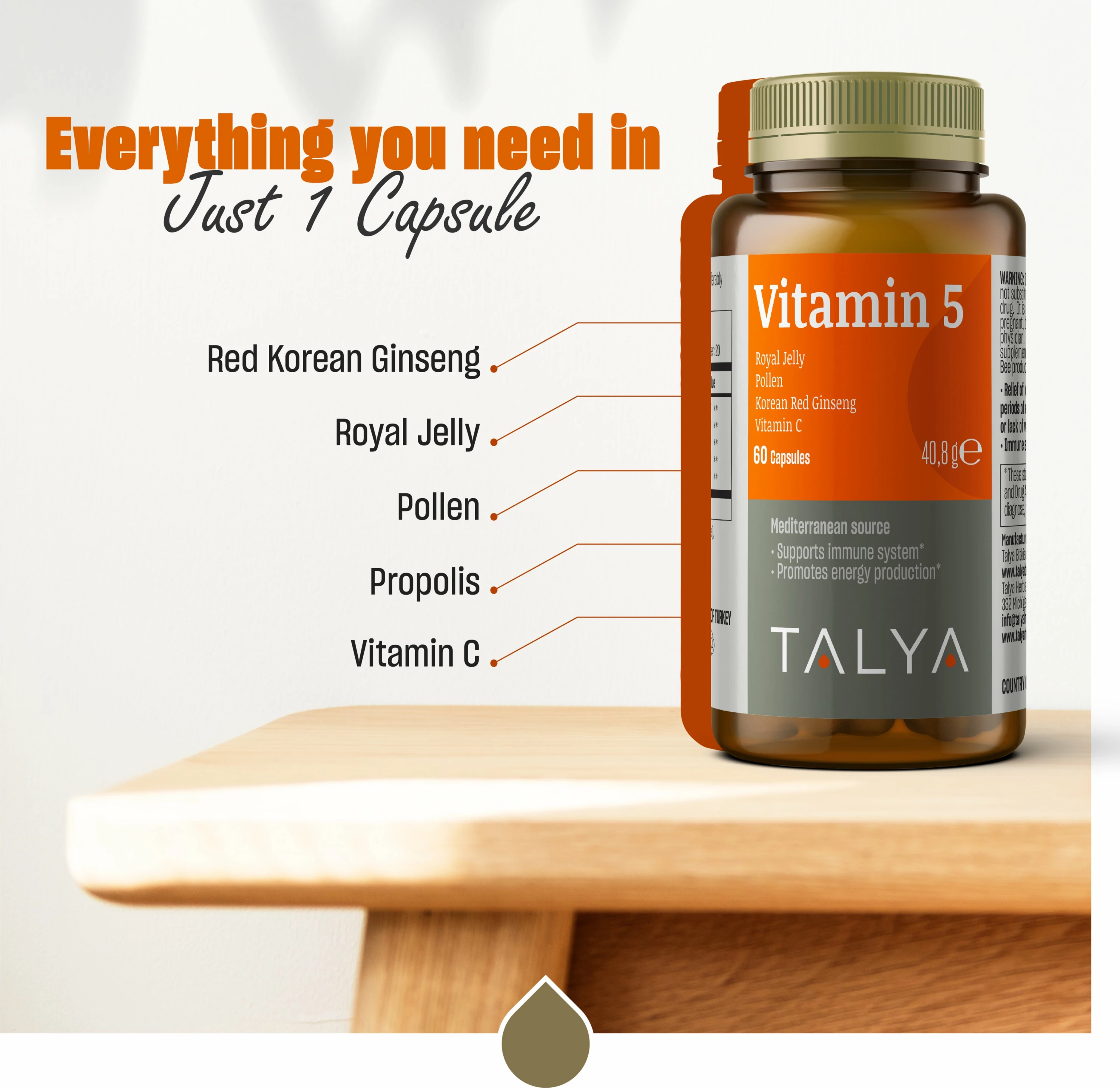 Vitamin 5 Immune Support, 60 kapsula