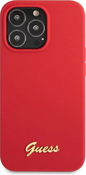 Mbështjellës Guess GUHCP13XLSLMGRE për iPhone 13 Pro Max 6.7", silikon, e kuqe