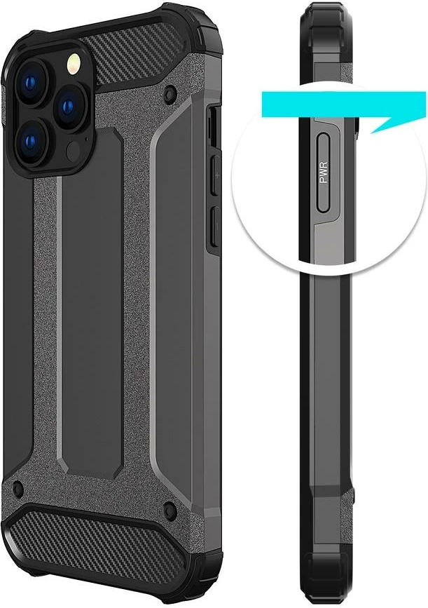 Mbështjellës Hurtel Hybrid Armor për iPhone 14 Pro Max, i zi