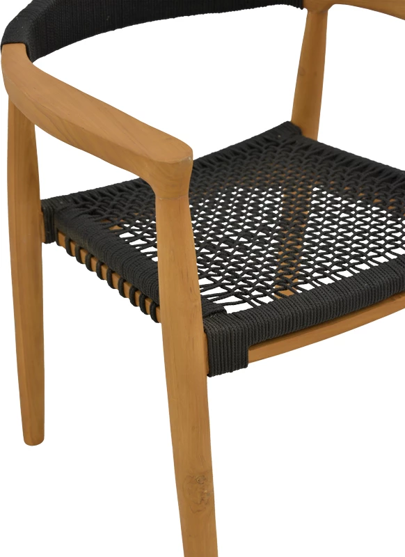 Karrige Ganny dru tik dhe litar pe ngjyrë zezë 59x56x71cm