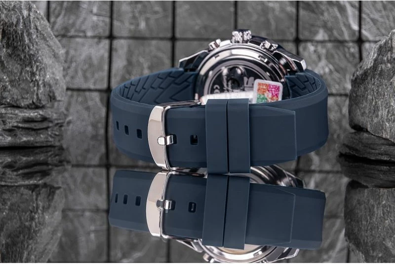 Orë dore për meshkuj Skmei, blu e argjendtë