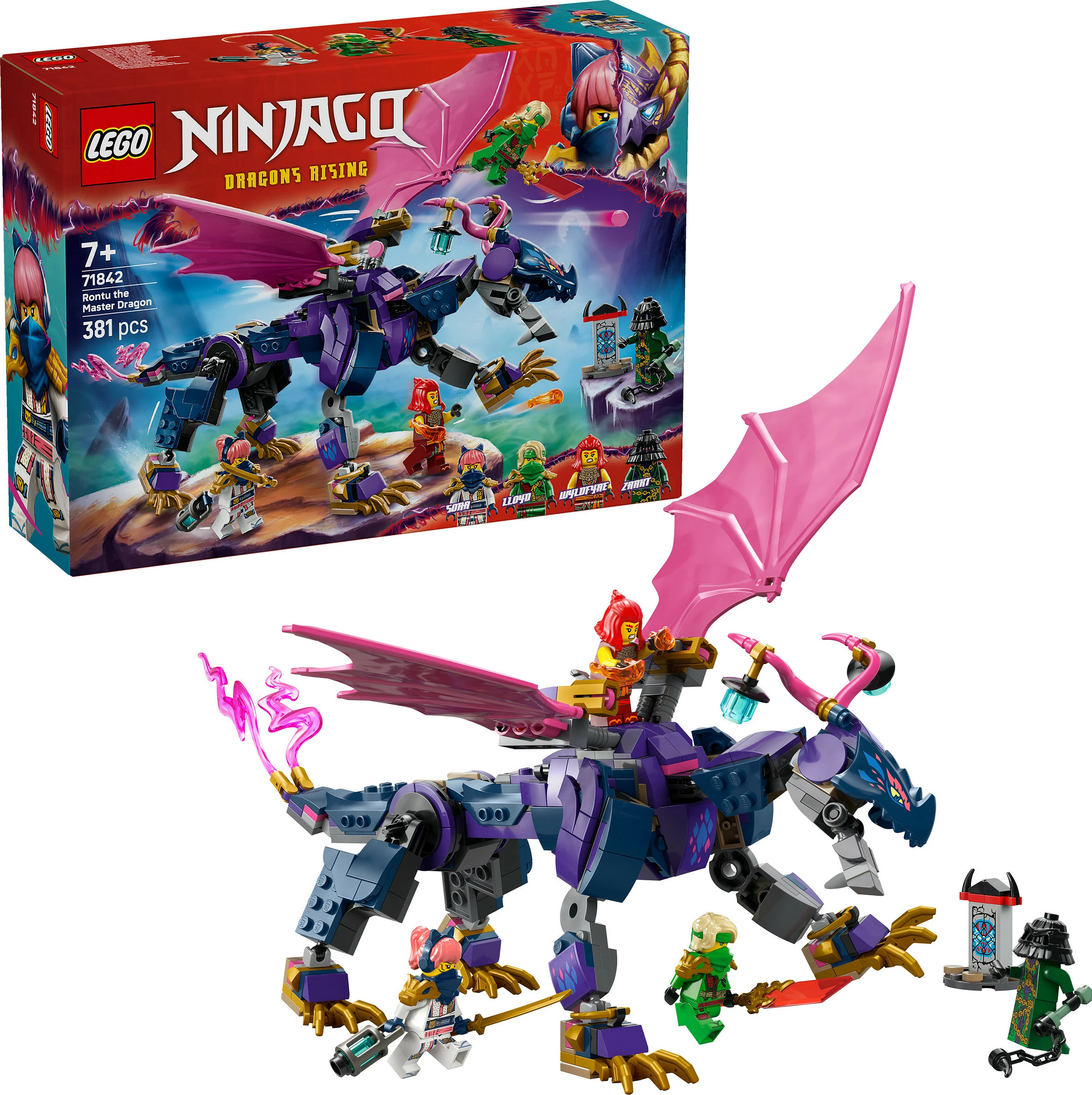 Set ndërtimi LEGO NINJAGO 71842 Rontu Master Dragon, 381 copë, 7+, shumëngjyrësh