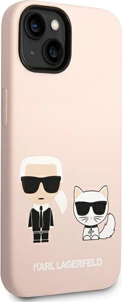 Mbështjellës Karl Lagerfeld KLHMP14MSSKCI për iPhone 14 Plus 6.7", silikon, MagSafe, rozë e çelur