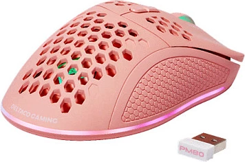 Maus wireless Deltaco Gaming RGB, rozë