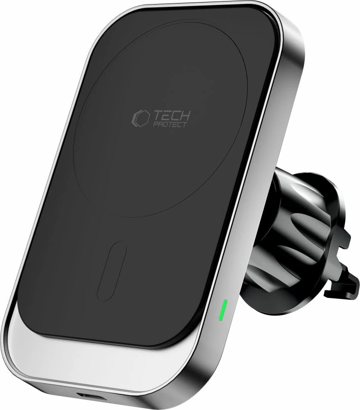 Mbajtëse magnetike për veturë Tech-Protect MM15W-V9 me MagSafe dhe karikim wireless 15W, e zezë