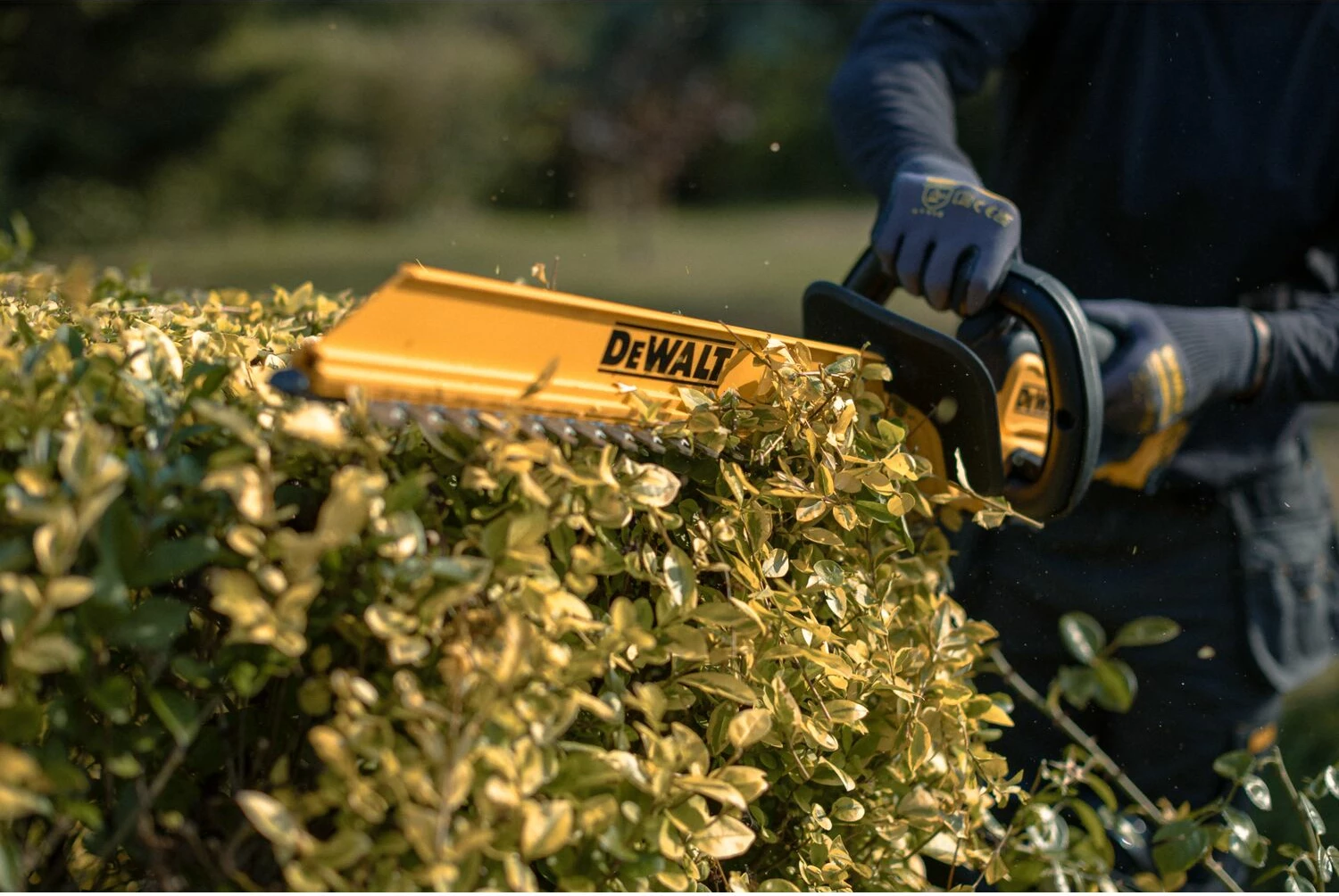 Gërshërë akumulatorike për gardh Dewalt DCMHT562P1 18V XR, 55 cm, 19 mm, set 1x 5Ah + karikues, verdhë/zezë