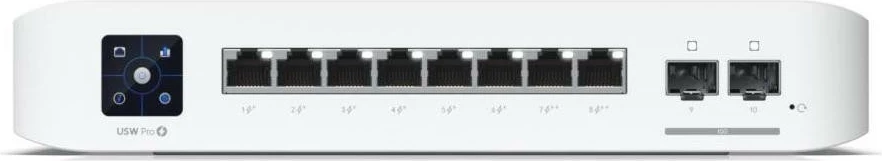 Switch Ubiquiti USW-PRO-8-POE, 8 porta PoE, 2 SFP+, Layer 3, i menaxhueshëm