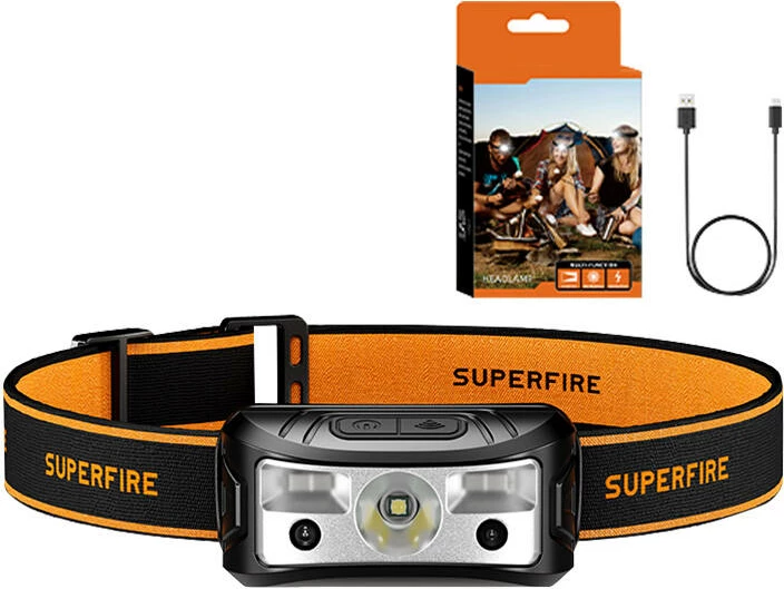 Llambë koke Superfire HL05-K, 120 lumen, USB-C, e zezë