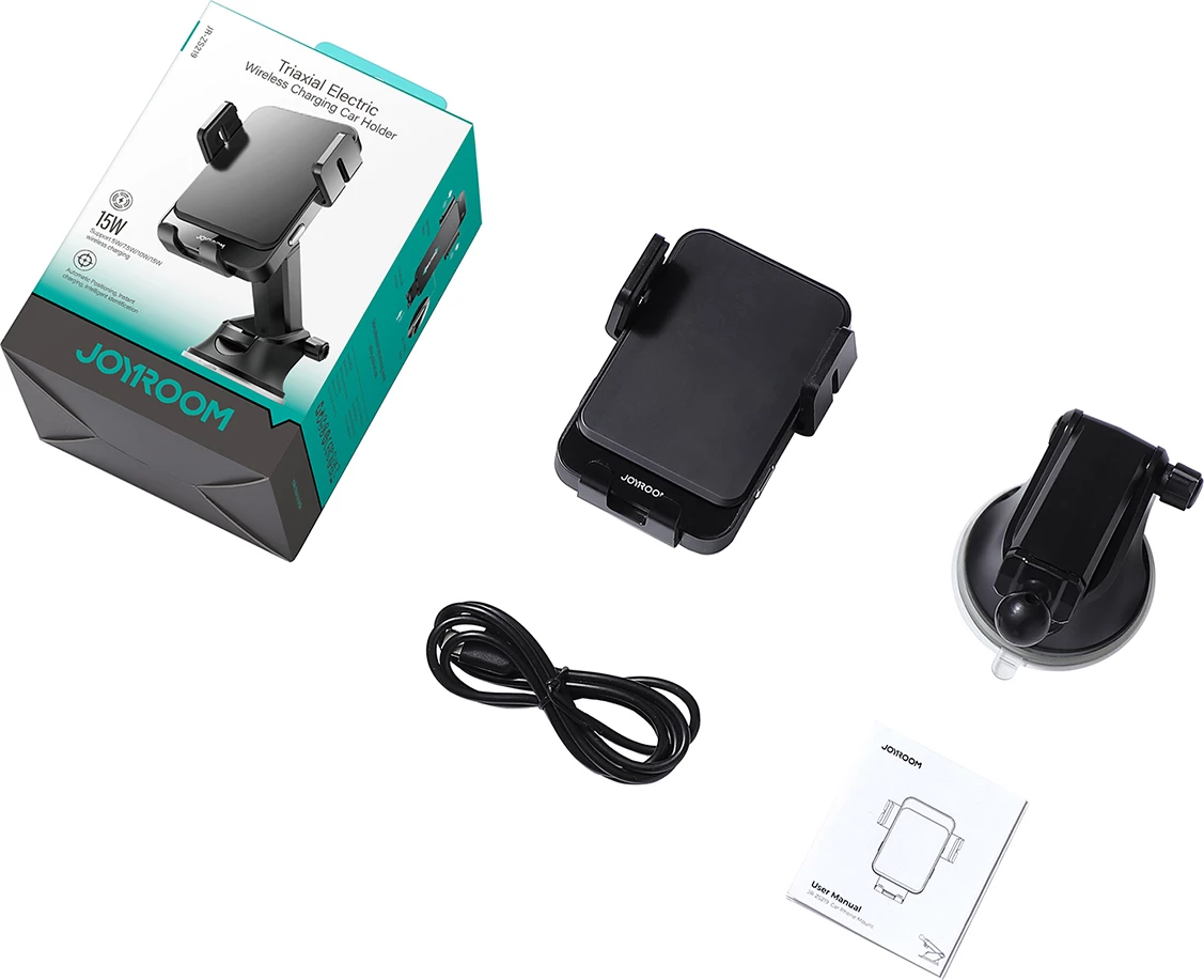 Mbajtës elektrik telefoni Joyroom JR-ZS219 me karikues wireless 15W, i zi