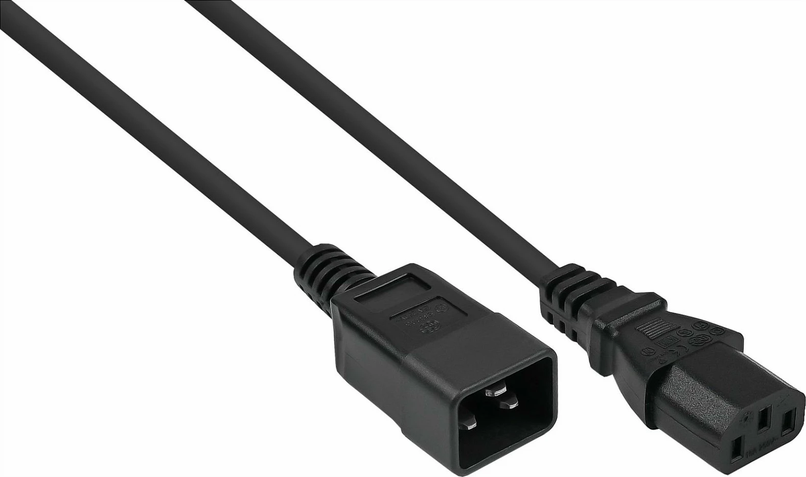 Kabllo rryme zgjatëse Kabelmeister C20 në C13, 5m, e zezë