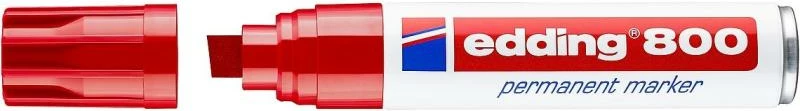 Marker i përhershëm, Edding, 800 (4-800002/4800002), majë daltë 4 mm, trup alumin, i kuq