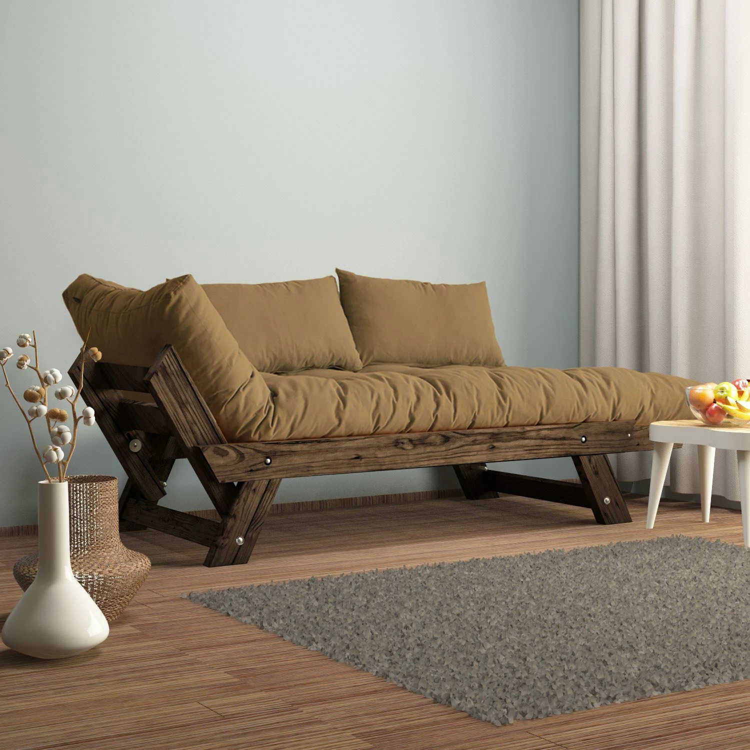 Divan kopshti dy ulëse, Skye Decor, ngjyrë arrë dhe deve, CPT8119-210