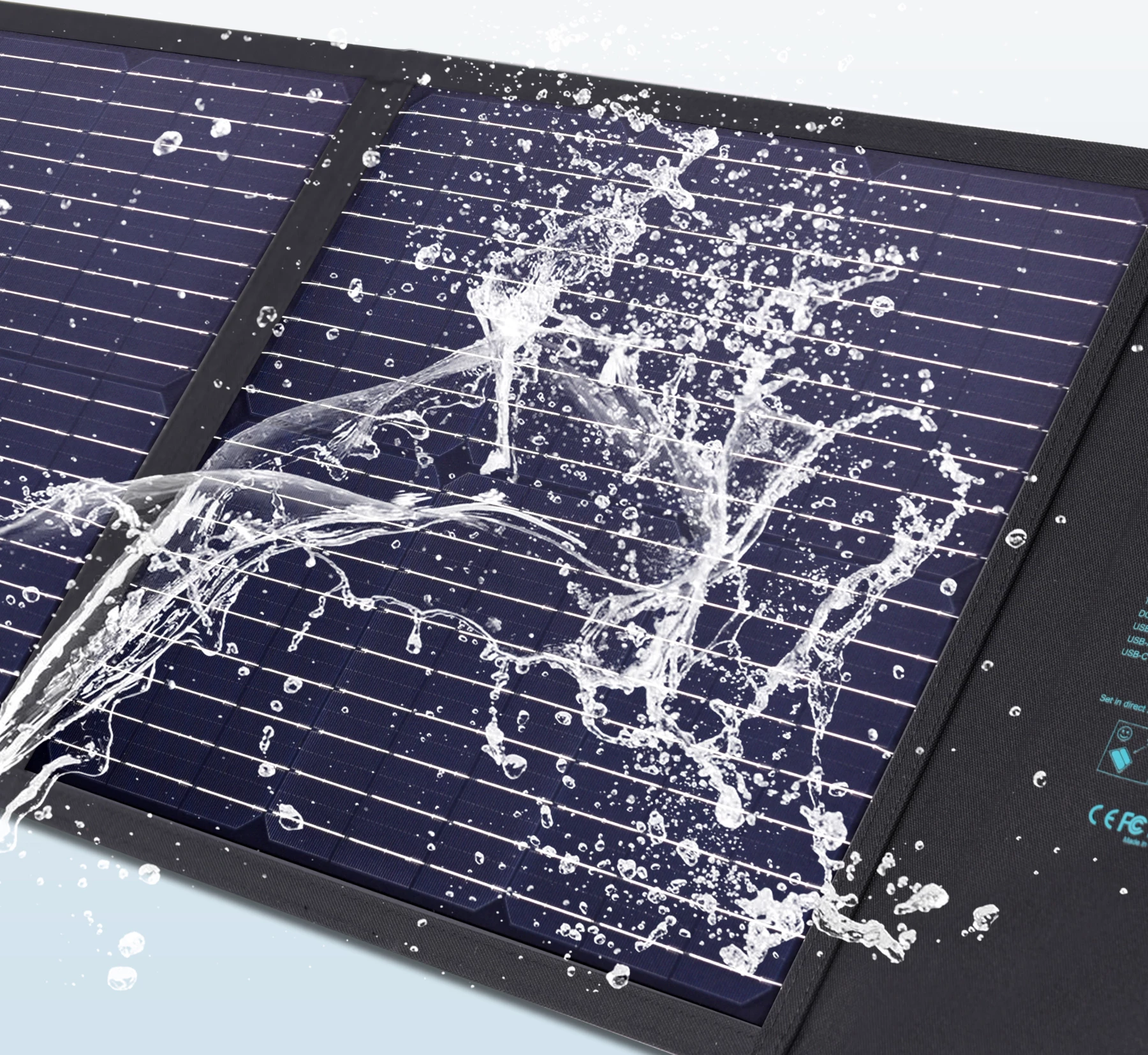 Karikues diellor i palosshëm Choetech SC009-V2, 100W, 2x USB-A, USB-C, i zi