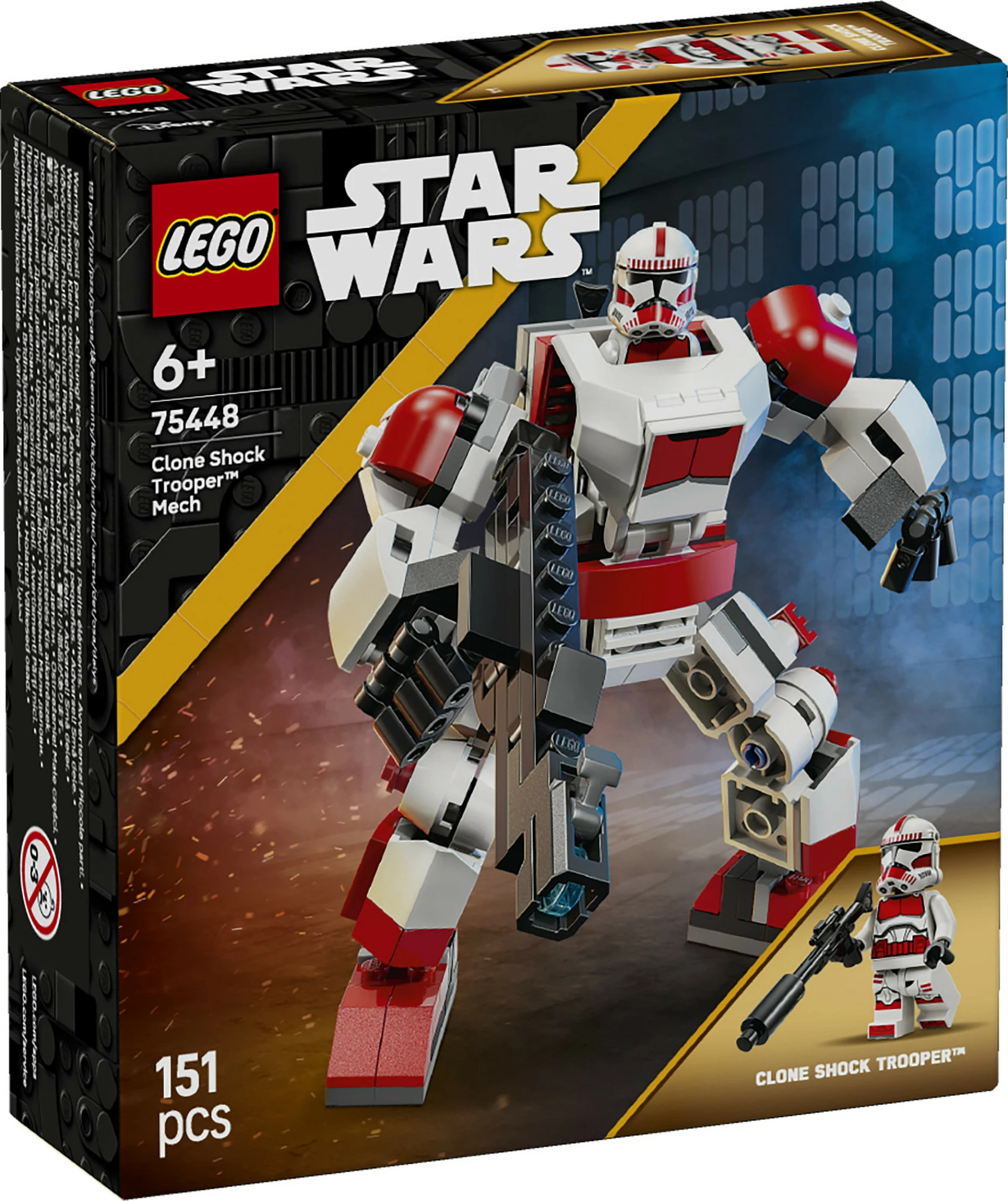 Set ndërtimi LEGO Star Wars 75448 Clone Shock Trooper Mech, 151 pjesë, shumëngjyrësh