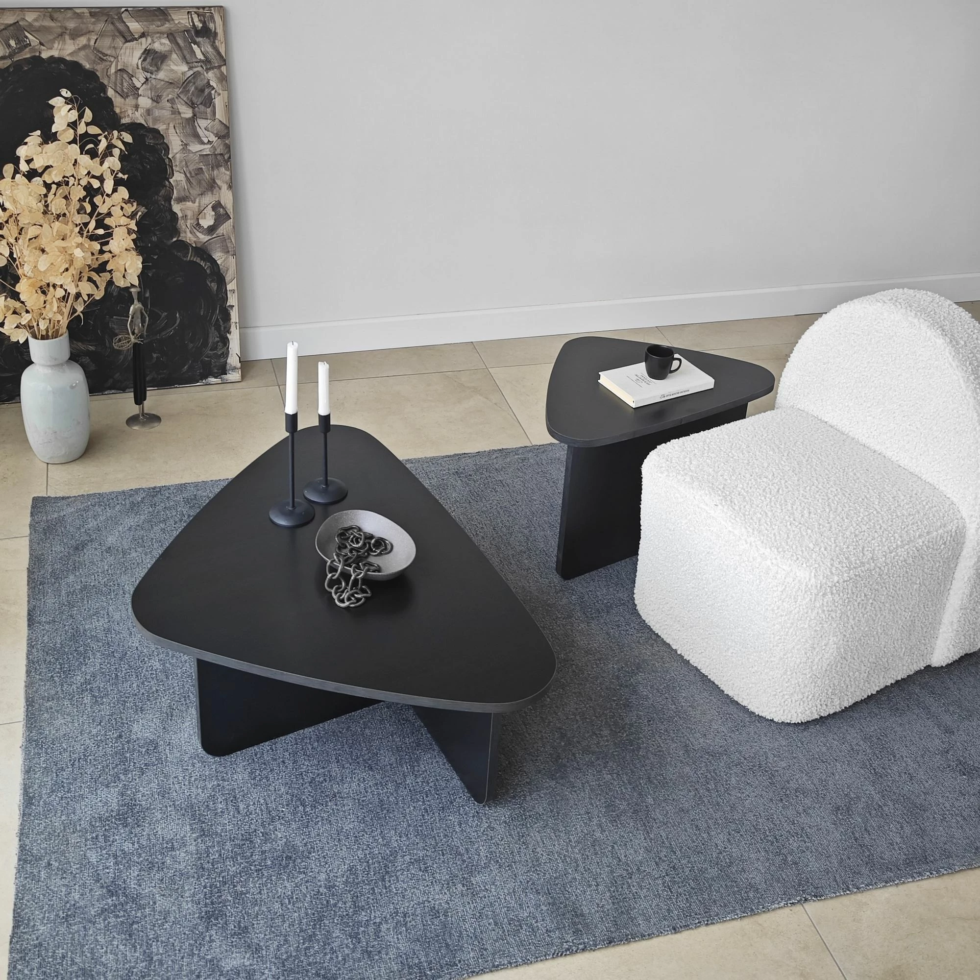 Set tavolinash kafeje Skye Decor, Ballare, e zezë