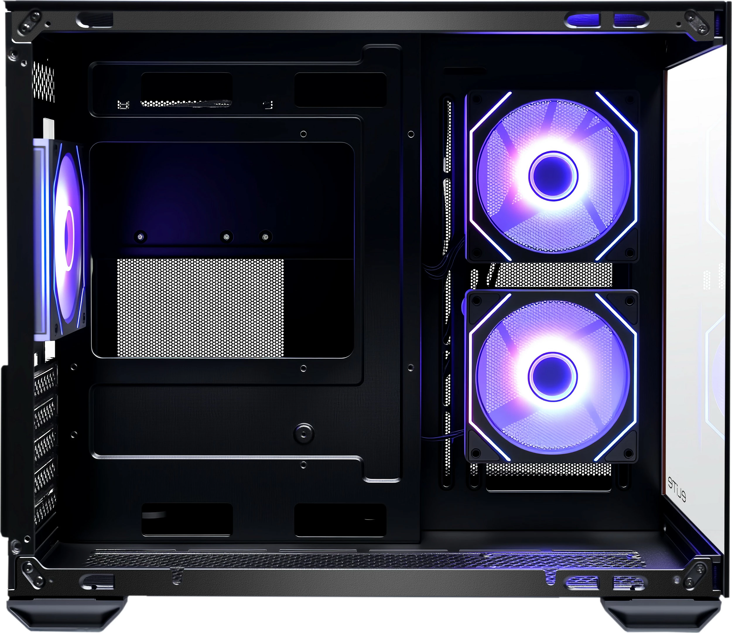 Kasë Cooler Master Elite 481 Wood, Mini Tower micro ATX, xham i kalitur, RGB, e zezë