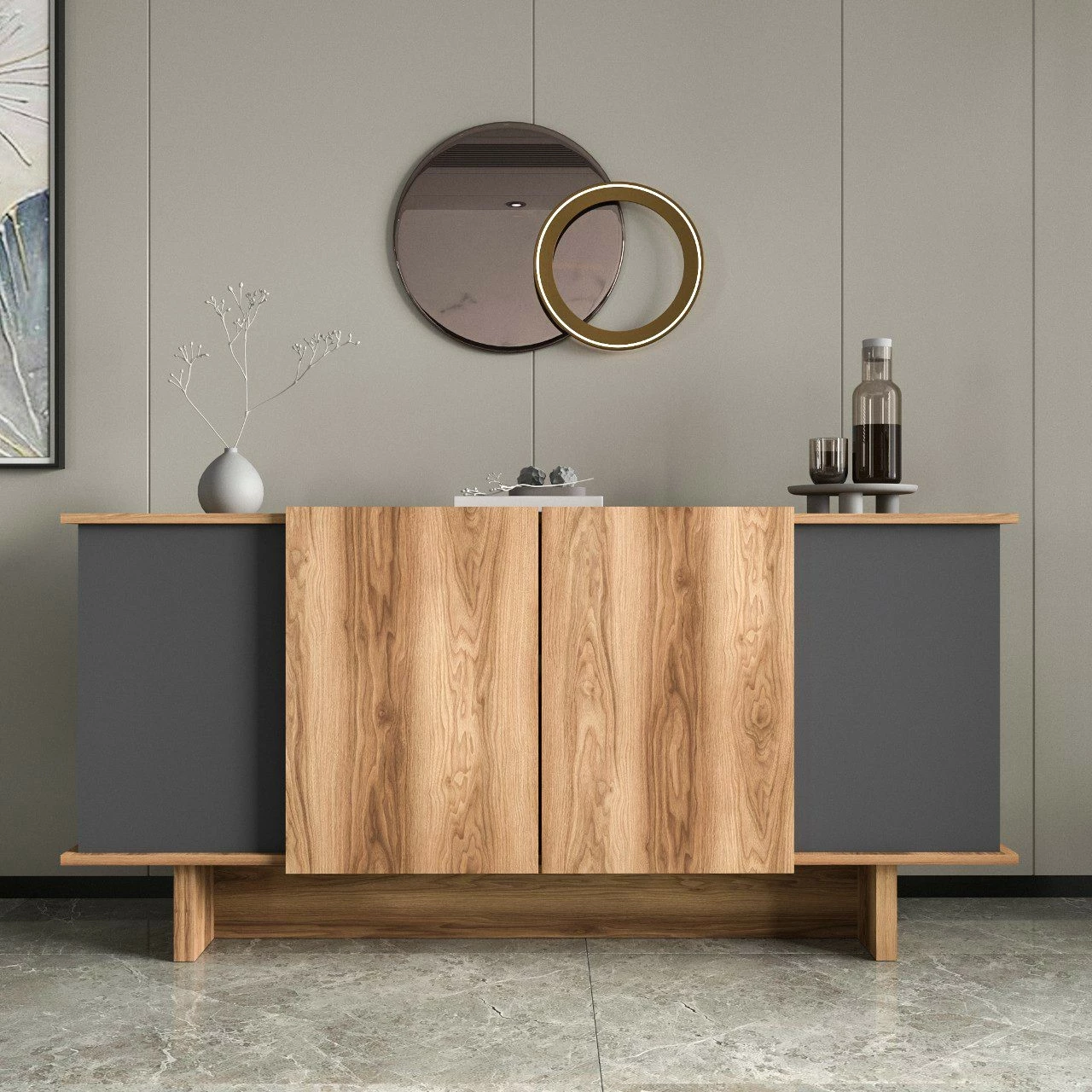 Konsol Skye Decor, Diana, antracit dhe arre