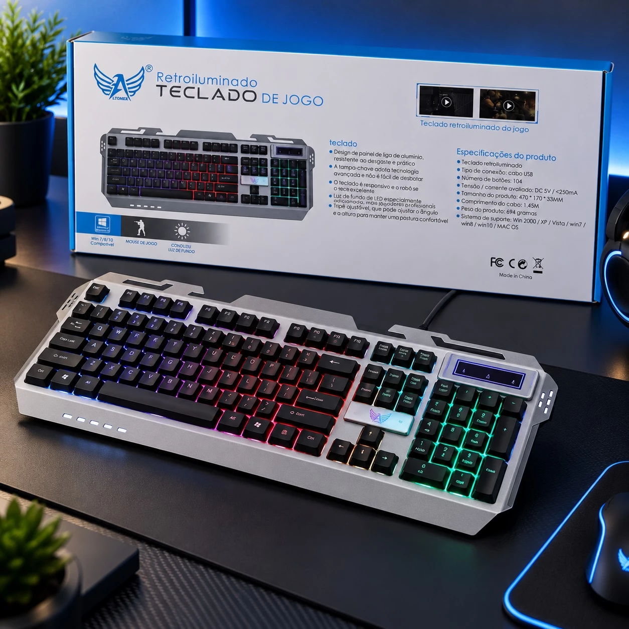 Tastierë Gaming me Ndriçim Shumëngjyrësh dhe Bllok Numerik