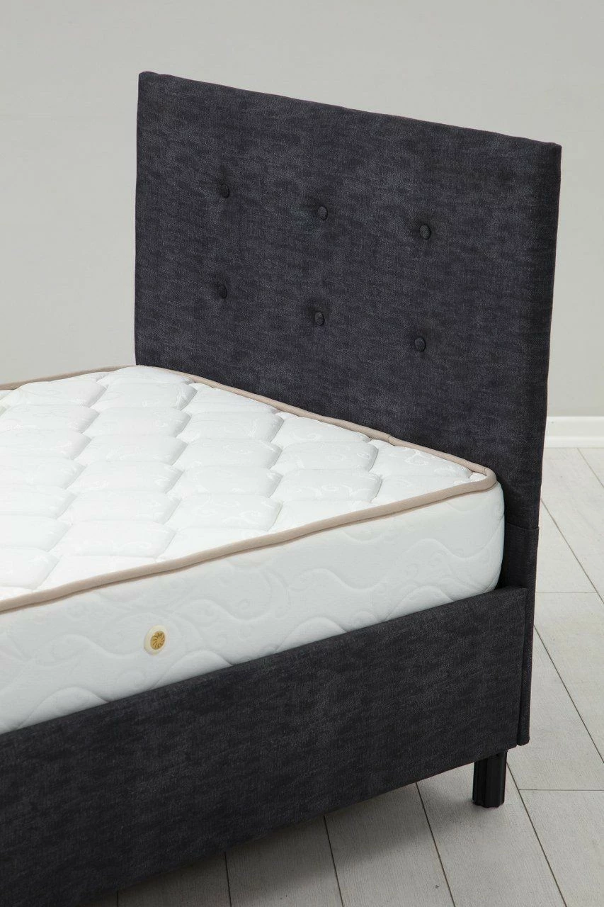 Set dyshe me dyshek, bazë dhe mbështetëse koke, ngjyrë antracit, Skye Decor, 150x200cm