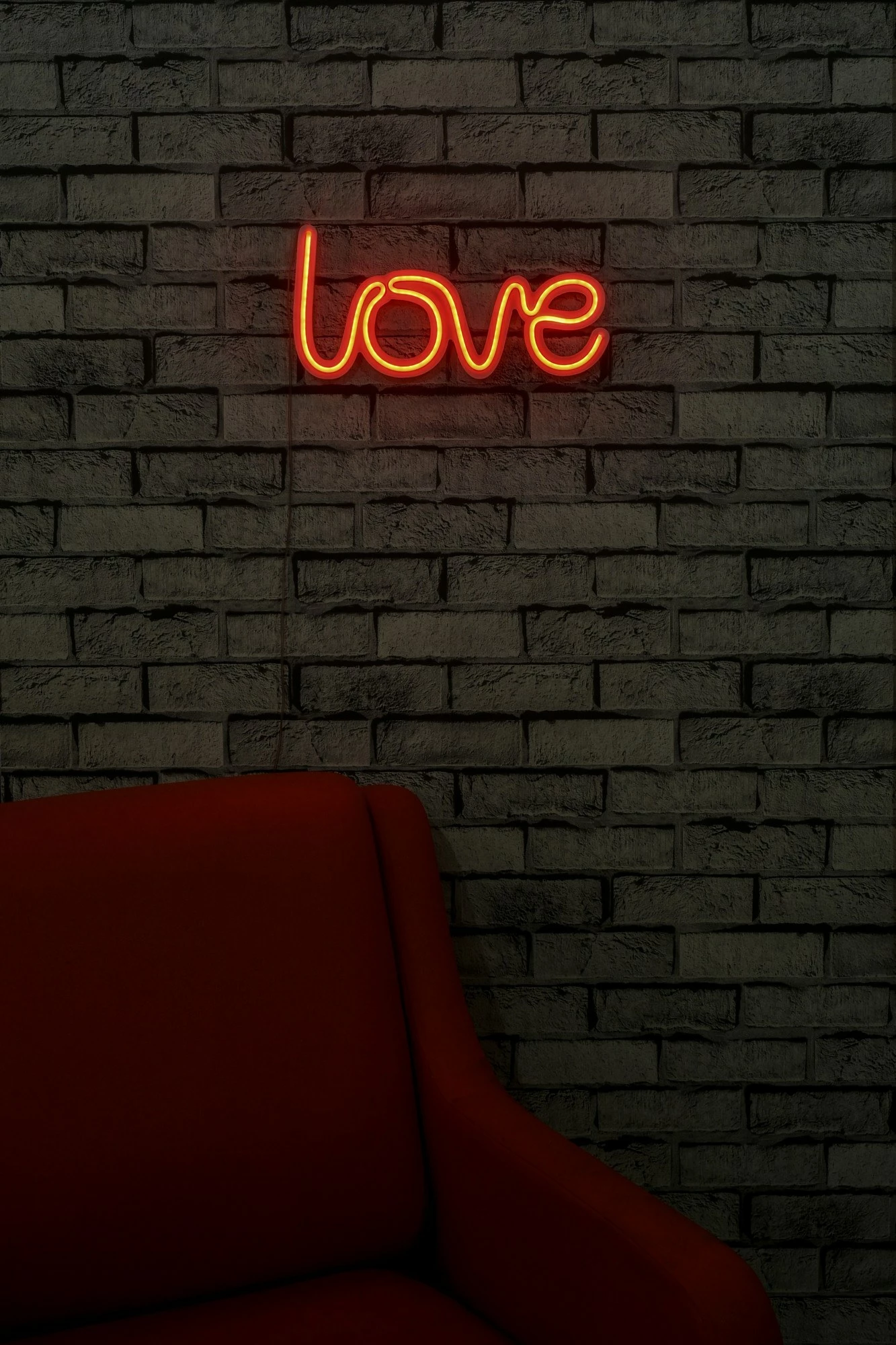 Dritë dekorative LED plastike, 'love', e kuqe
