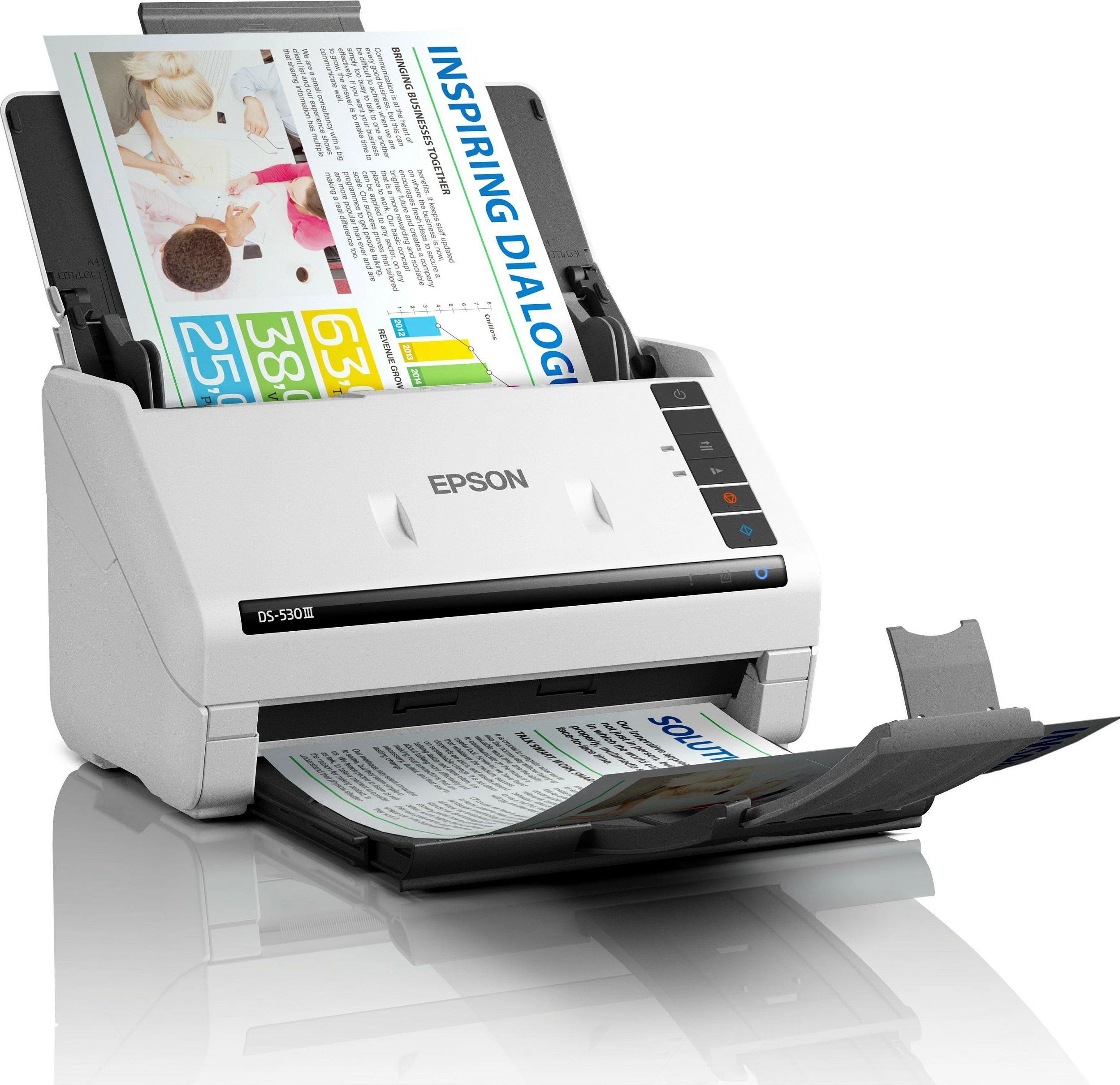 Skaner dokumentesh Epson WorkForce DS-530III, ADF, skanim dyanshëm, bardhë/gri