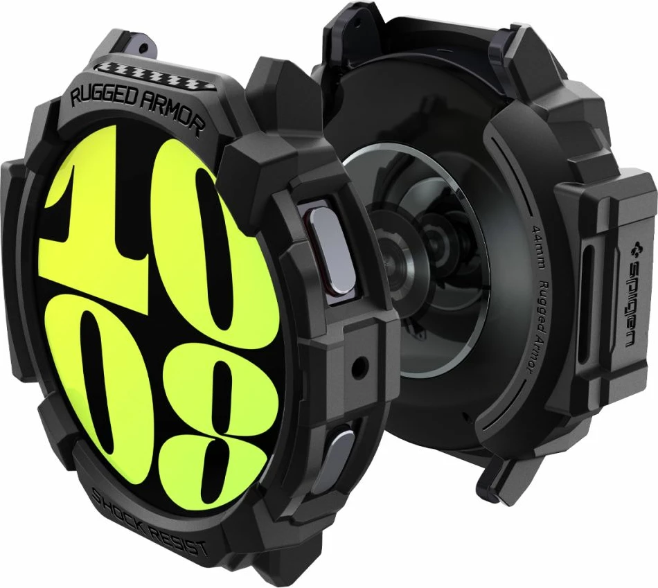 Mbështjellës Spigen Rugged Armor për Samsung Galaxy Watch 7, 44mm, i zi