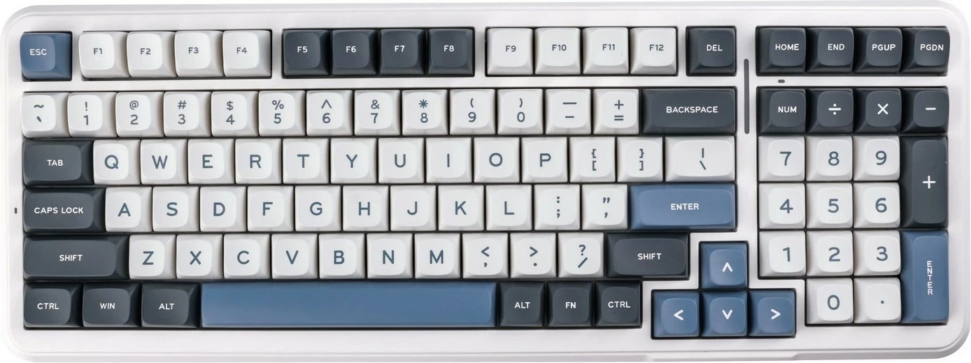 Tastierë mekanike Mchose K99-3A, 96%, RGB, wireless/wired, bardhë-zi