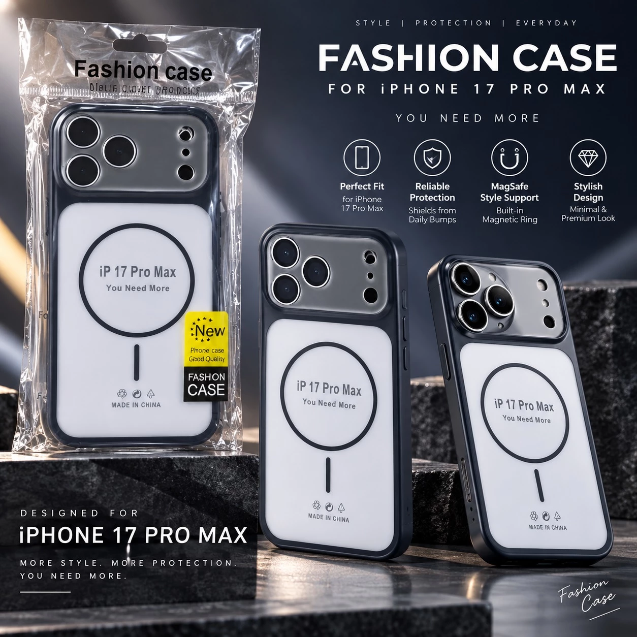 Mbrojtëse për iPhone 17 Pro Max – E Bardhë dhe Transparente