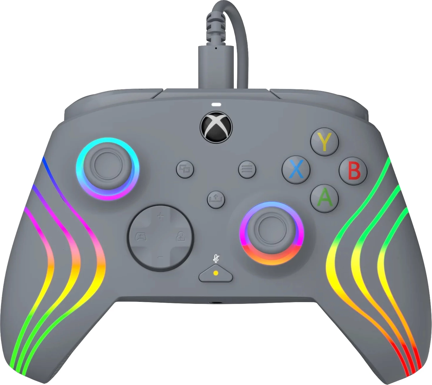 Kontroller i kablluar PDP Afterglow Wave, RGB, USB-C, për Xbox Series X/S & Xbox One & PC, 2.4m, Grey
