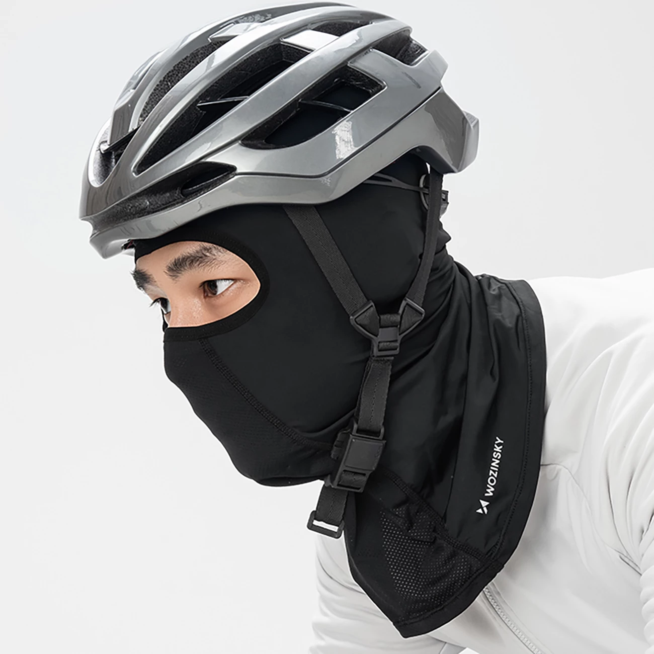 balaklava mbrojtëse, Wozinsky, WKM-01B, ice silk elastike, madhësi universale, për motoçikletë dhe biçikletë, e zezë