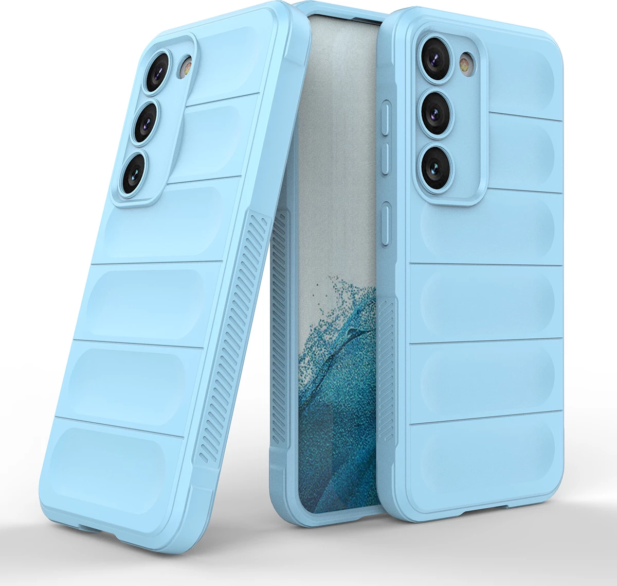 Mbështjellës Hurtel Magic Shield Case për Samsung Galaxy S23+, kaltër e çelët