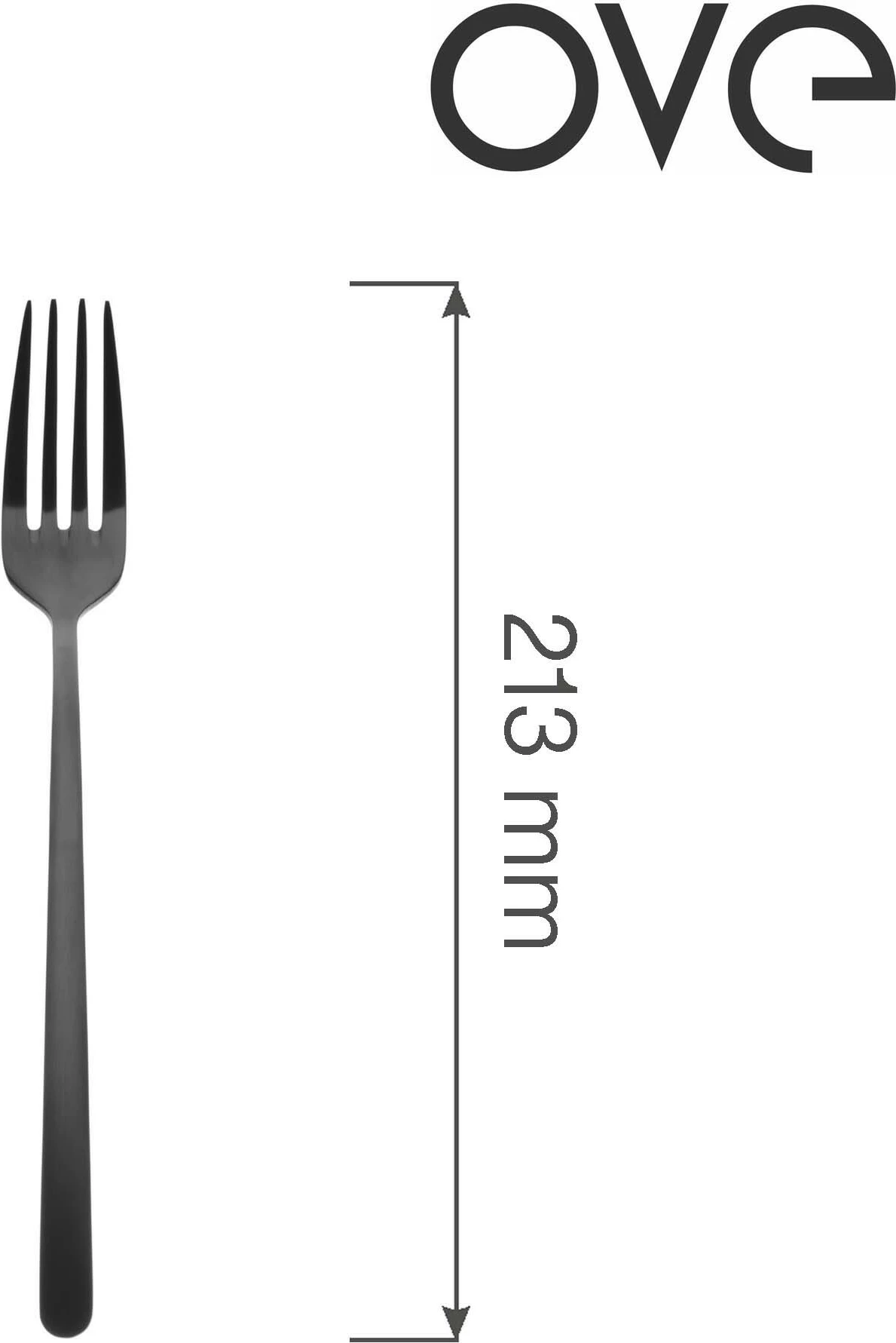 Pirun tavoline OVE Amarone Black 213 mm, i zi, set 12 copë