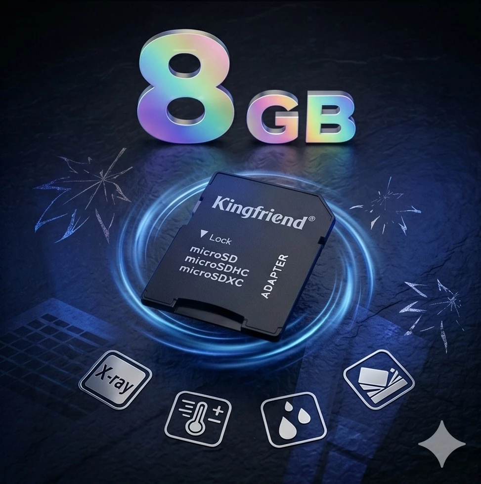 Sim Kartele - SD Card MicroSDHC 8GB me Adapter, me funksione komunikimi dhe gjurmimi, për përdorim të përditshëm, ngjyrë e zezë