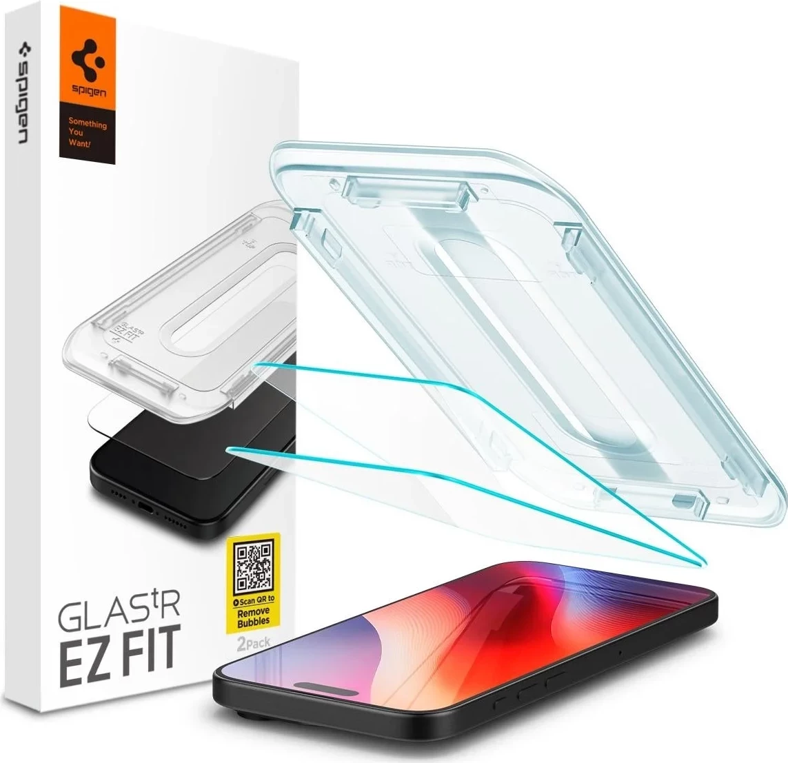 Xham mbrojtës SPIGEN Glas.TR EZ Fit, Apple iPhone 16 Pro, transparent