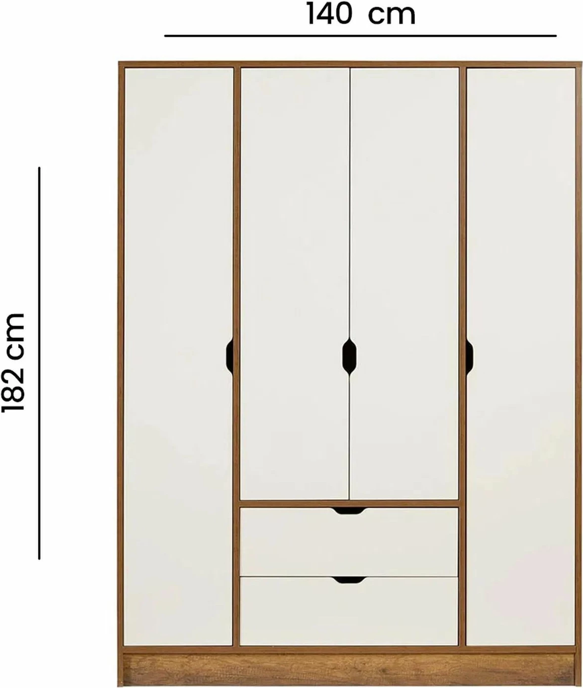 Dollap rrobash, ngjyrë arre dhe moonstone, Skye Decor, Tuval 062, 140x182x50 cm