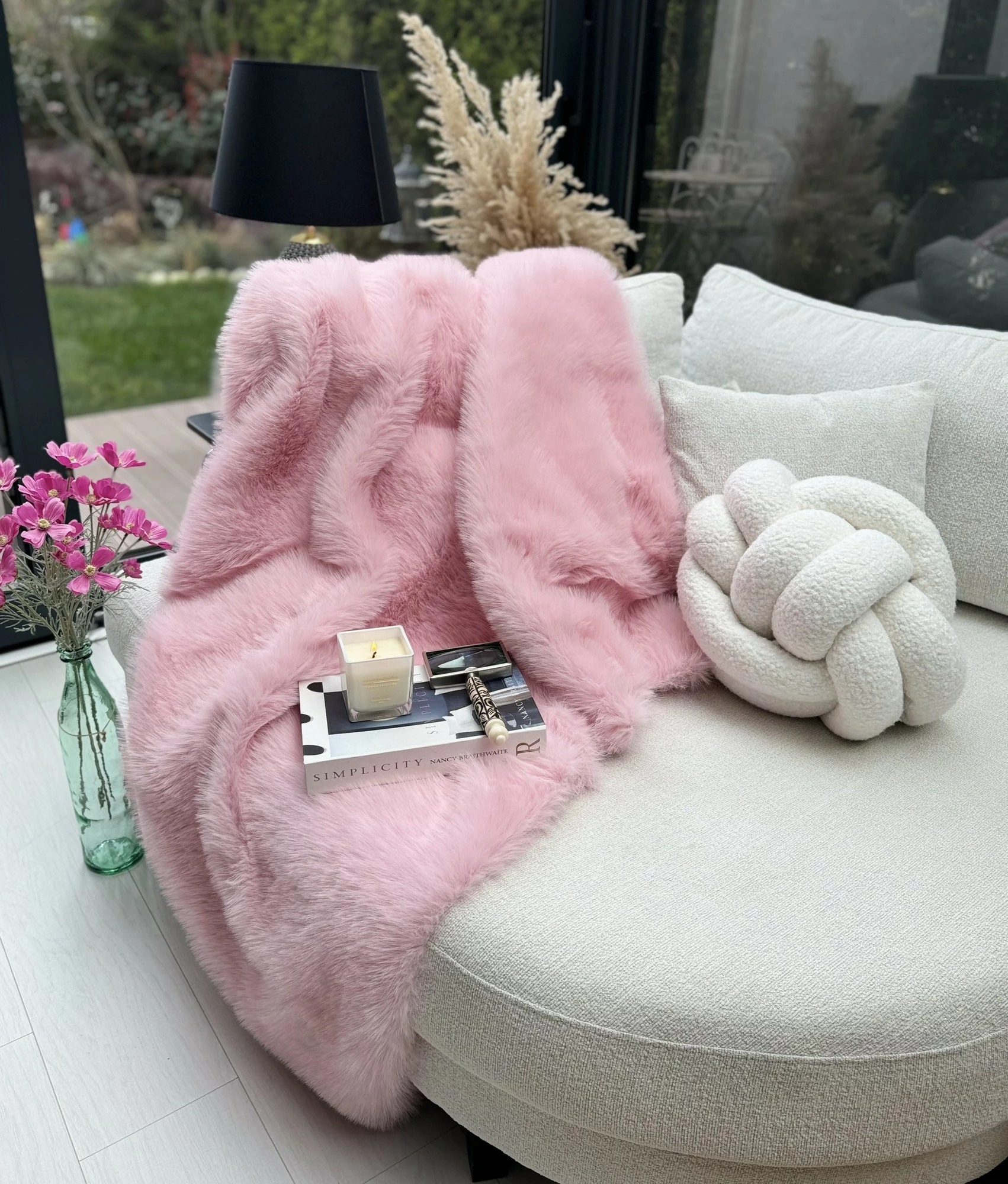 Mbulesë divani rozë, Evila Originals, Lolita, 75