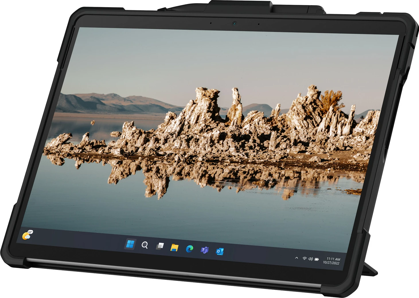 Mbështjellës rugged Urban Armor Gear Metropolis SE për Microsoft Surface Pro 9/10/11 13", me stand dhe pen loop, i zi