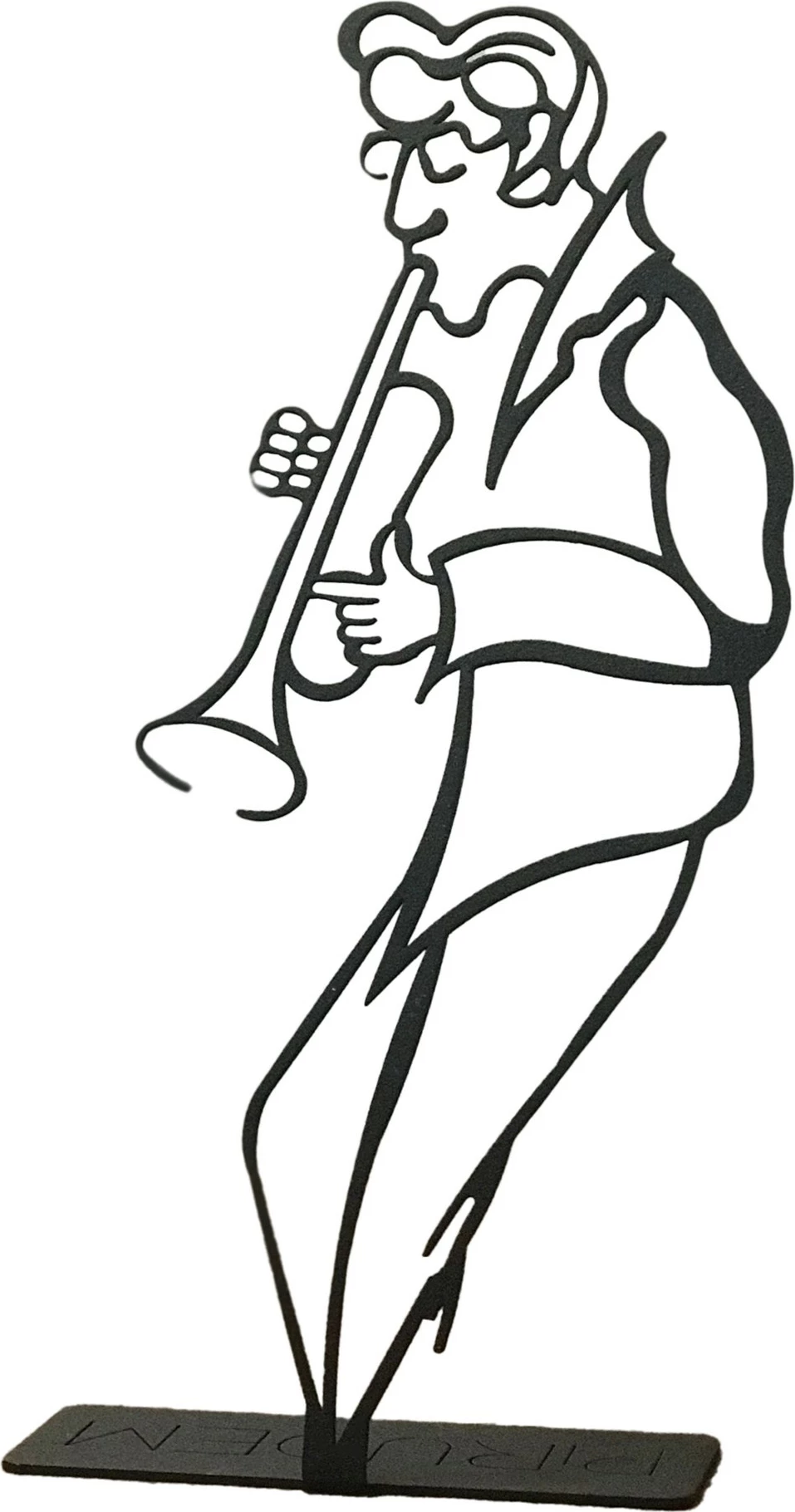 Objekt dekorativ Aberto Design, muzikant, ngjyrë e zezë, 13x30cm