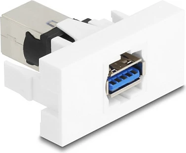 Modul USB DeLOCK Easy 45 90910, USB-A F në USB-B F, flat, i bardhë